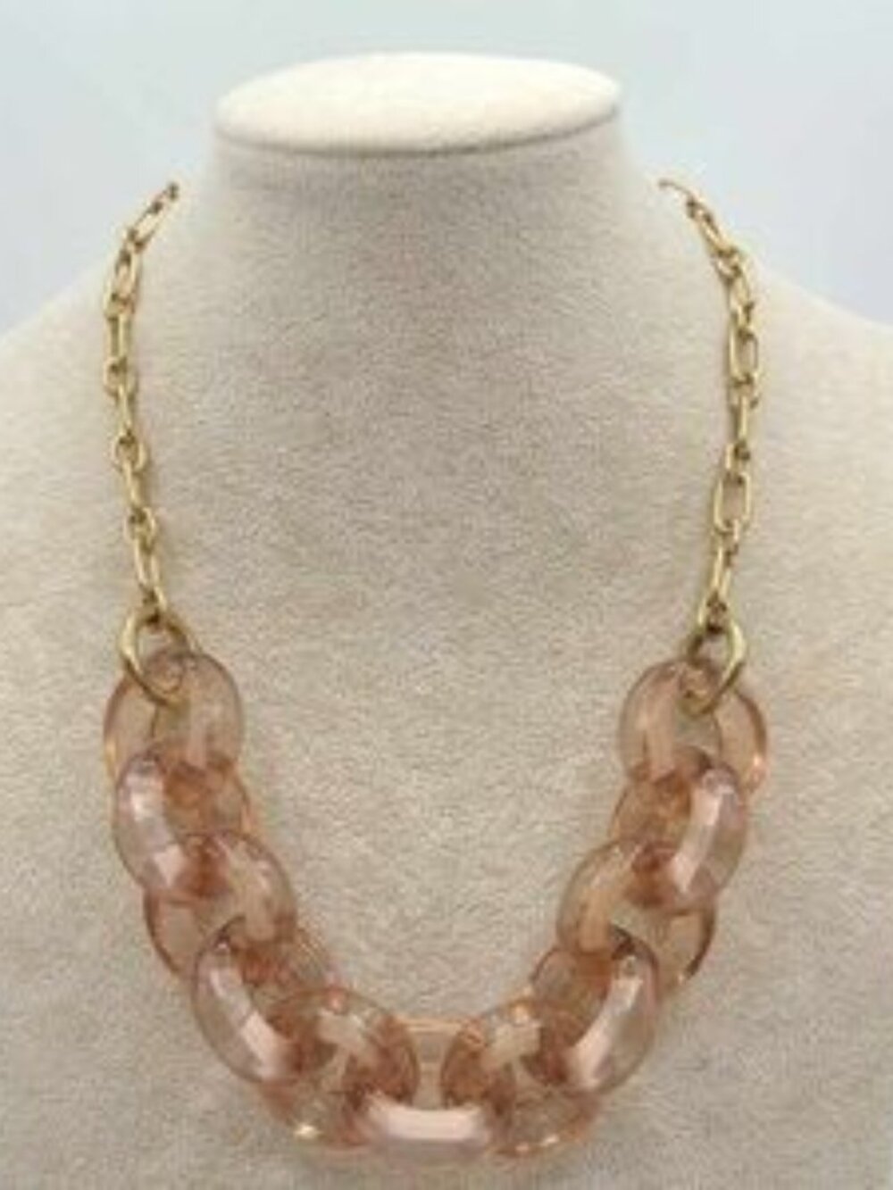 J Crew Chunky Champaign Acrylic Link Necklace